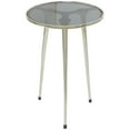 thumbnail image 1 of DecMode Contemporary Aluminum Round Accent Table with Tripod Legs and Polished Silver Finish, 15"W x 22"H, 1 of 7