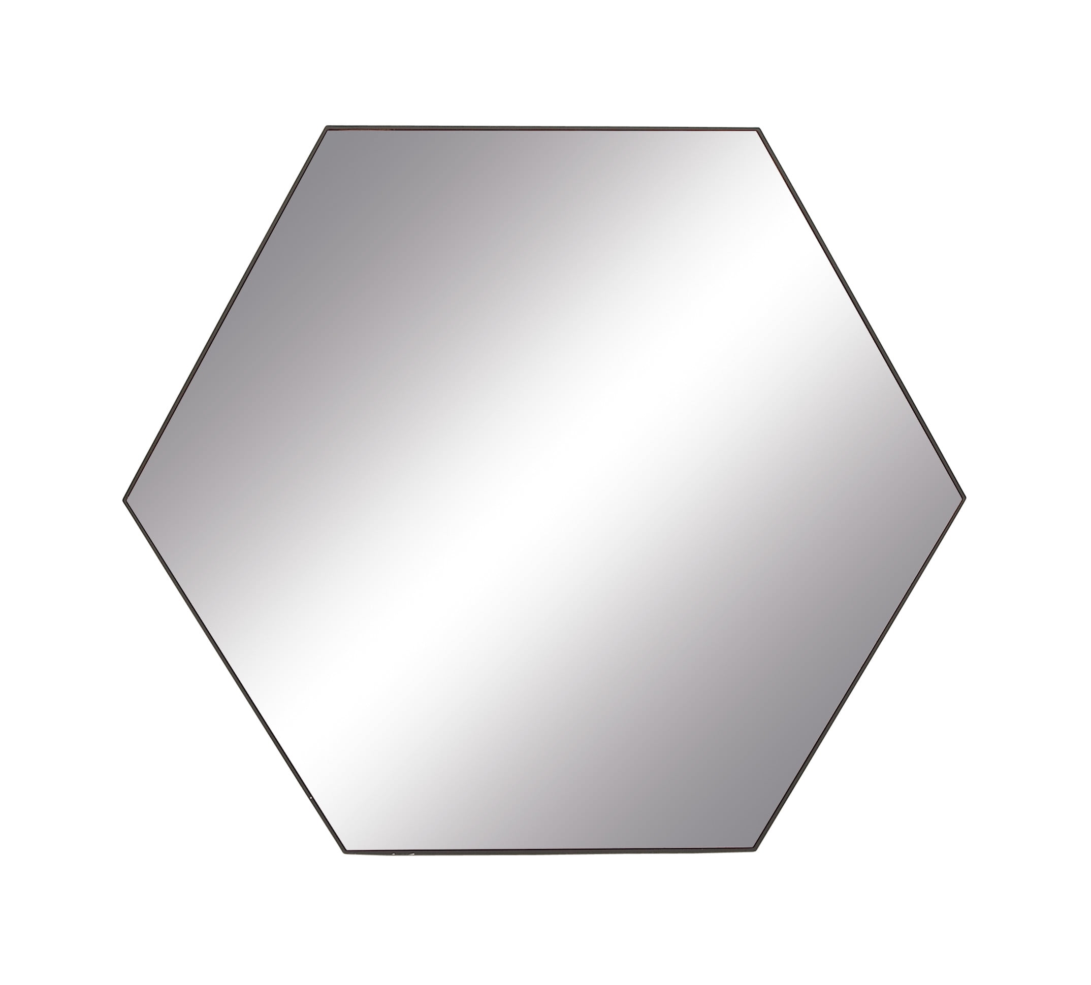 Simple Elegance 42" Round Wooden Hexagon Wall Mirror