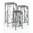 thumbnail image 1 of DecMode Contemporary Iron Plantstands, Matte Black 28"H, Set of 3, 1 of 15