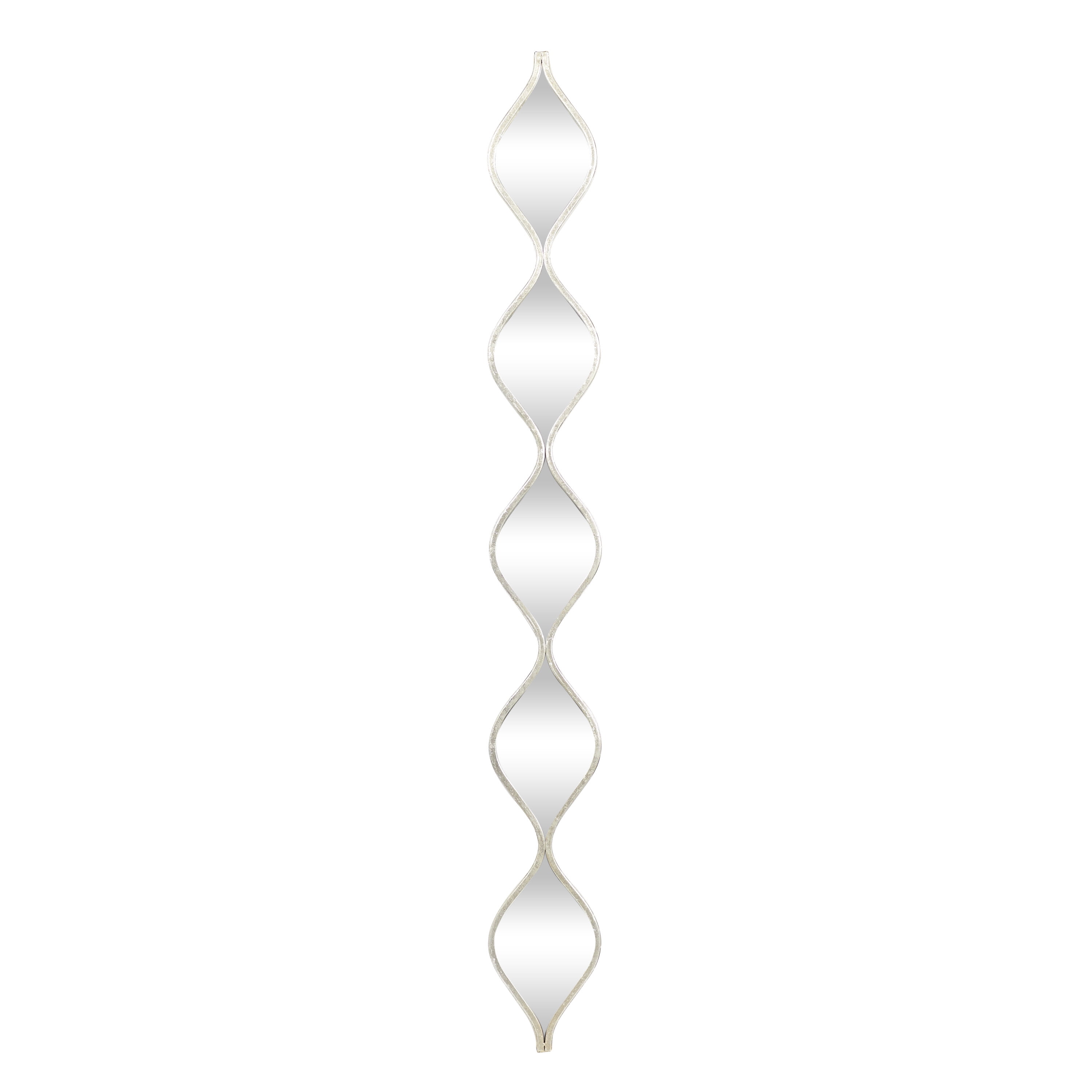 Silver Slim Stacked Chain Geometric Wall Mirror 7" x 58"