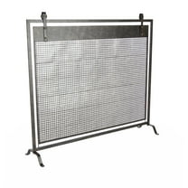 DecMode Contemporary Metal Mesh Fireplace Screen, 38"L x 9"W x 35"H, Black with Semi-Matte Finish