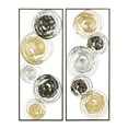 thumbnail image 1 of DecMode Contemporary Metal Multi Colored Rectangular Panels with Spiral Patterns Wall Décor, Set of 2 14"W x 36"H, 1 of 9