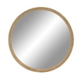 thumbnail image 1 of DecMode Contemporary Round Decorative Wall Mirror with Natural Brown Finish, 40"D, 1 of 14