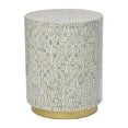 thumbnail image 1 of DecMode Contemporary Round Side Table with Multi Color Shell Geometric Pattern, 18"W x 22"H, 1 of 15