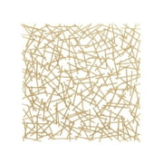 DecMode Contemporary Square Gold Metal Strip Pattern Wall Décor, 40"W x 40"H