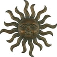 thumbnail image 1 of DecMode Copper Metal Sun Wall Decor with Smiling Face and Curved Rays, 1 of 7