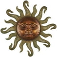 thumbnail image 1 of DecMode Copper Metal Sun Wall Decor with Smiling Face and Curved Rays, 1 of 7