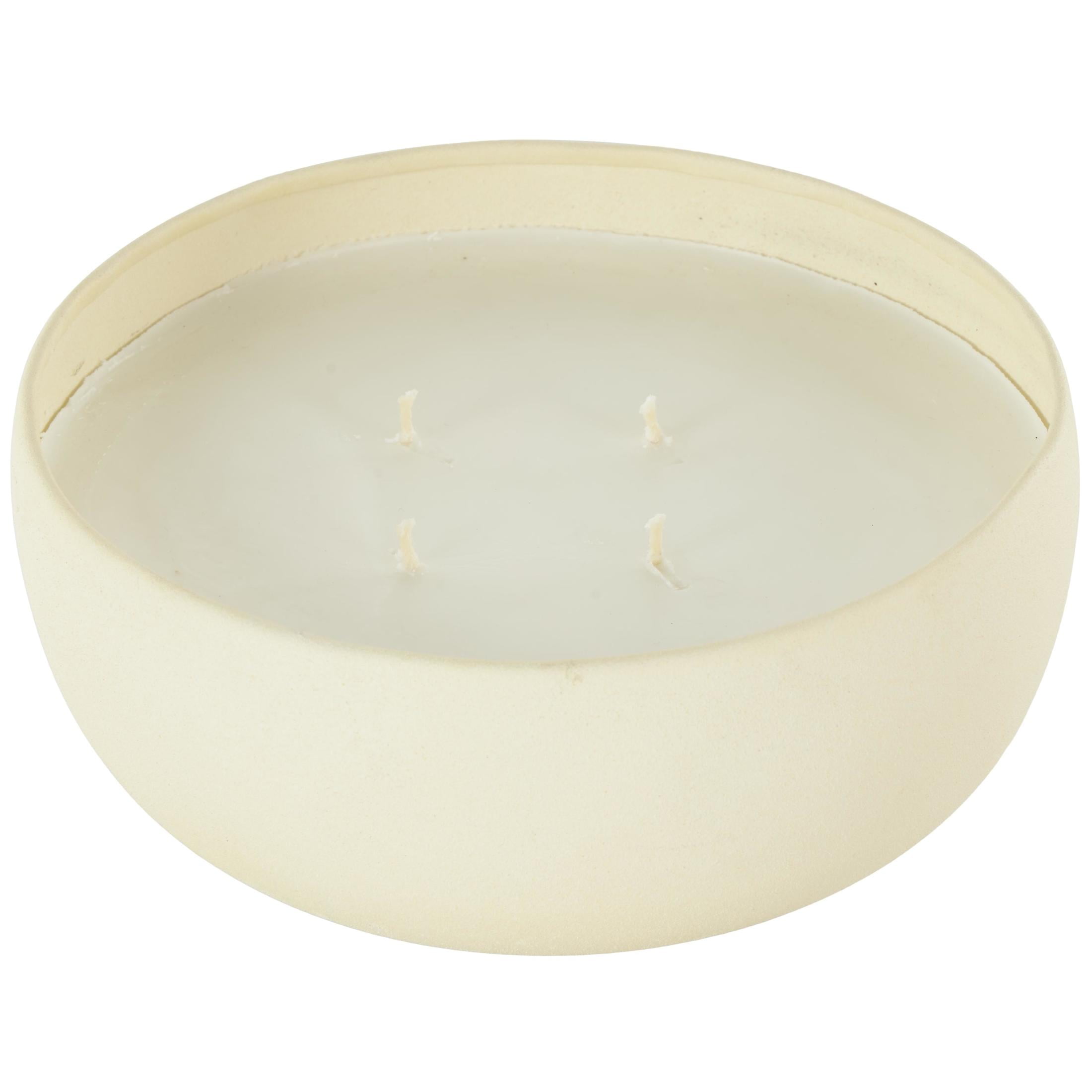 DecMode Cream Metal Floral Paradise Scented Textured 34oz 4 Wick Candle with White Wax