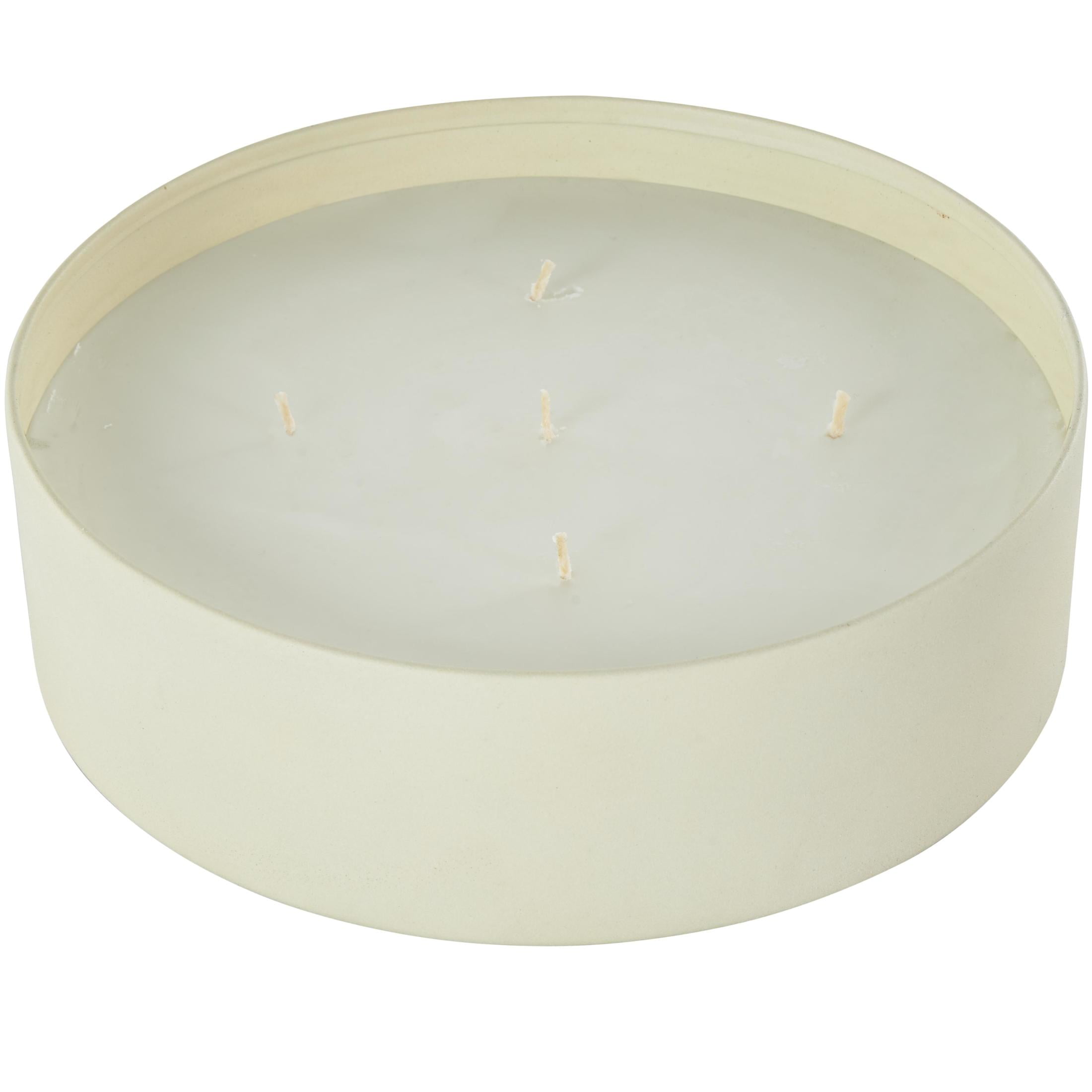 DecMode Cream Metal Pink Blush & Poppy Scented Textured 59oz 5 Wick Candle with White Wax