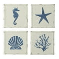 thumbnail image 1 of DecMode Cream Metal Speckled Sea Life Wall Decor with Blue Accents (4 Count), 1 of 13