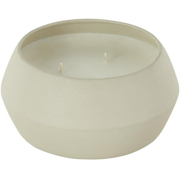 DecMode Cream Metal Tangerine Splash Scented Textured 30oz 3 Wick Candle with White Wax