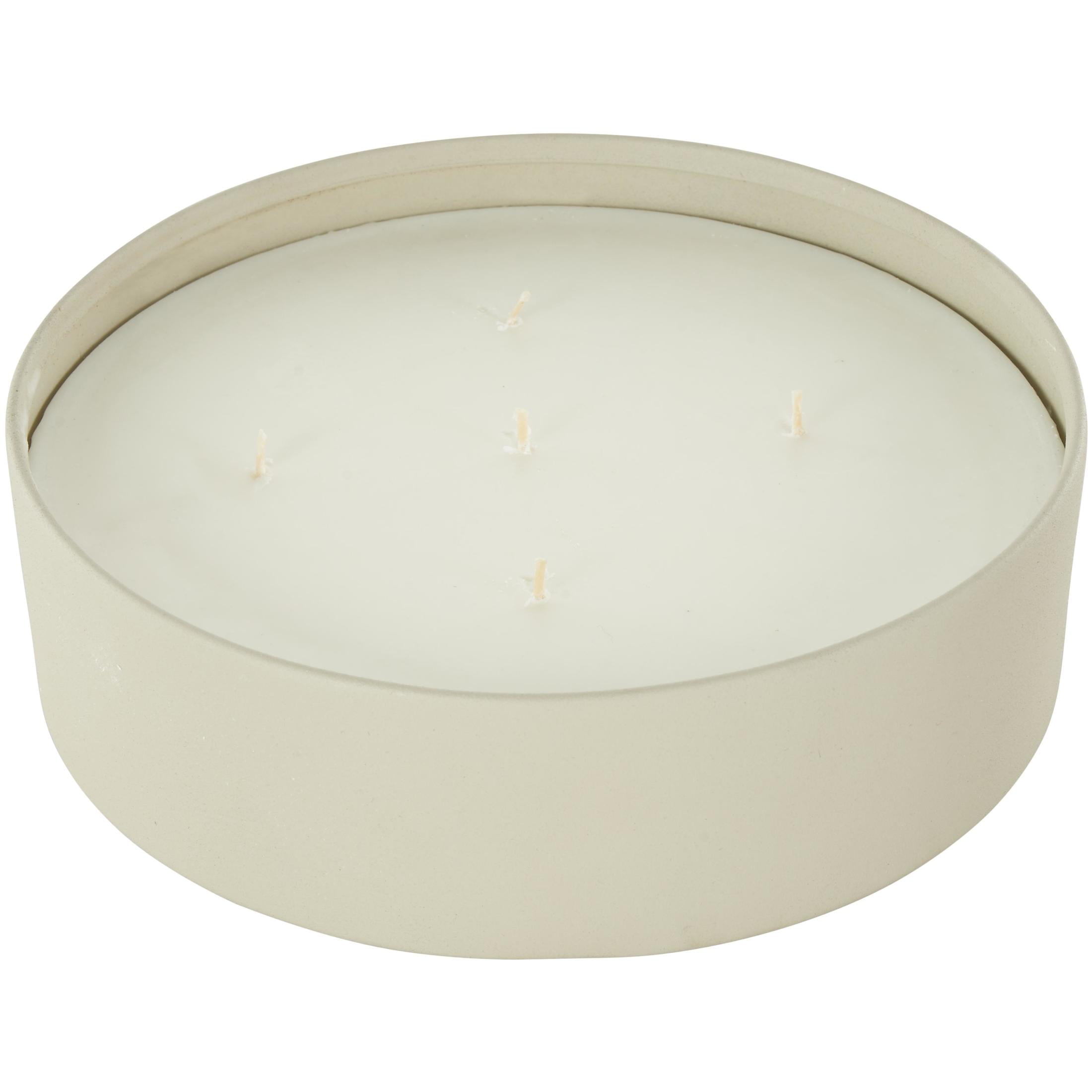 DecMode Light Gray Metal Tropical Fruit Medley Scented Textured 59oz 5 Wick Candle with White Wax