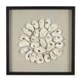 thumbnail image 1 of DecMode Cream Shell Handmade Abstract Circular Shell Wall Decor with Beige Linen Backing and Black Frame, 1 of 14