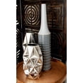 thumbnail image 1 of DecMode Eclectic 24 Inch Gray Ceramic Ribbed Vase, 1 of 5