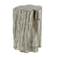 thumbnail image 1 of DecMode Eclectic Carved Chopped Tree Log Inspired with Wood Grain Pattern Accent Table, 13"W x 19"H Features Metallic Silver/Gold Finish, 1 of 15