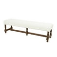 thumbnail image 1 of DecMode Fabric Bench with Brown Traditional Wood Turned Legs, Cream, 1 of 10