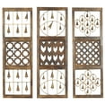 thumbnail image 1 of DecMode Farmhouse Carved Wood Cutouts with Hanging Bells Wall Décor, Set of 3 12"W x 36"H, 1 of 17