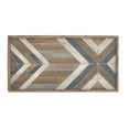 thumbnail image 1 of DecMode Farmhouse Distressed Rectangular Wood Wall Décor with Multi Colored Geometric Pattern, 46"W x 23"H, 1 of 14