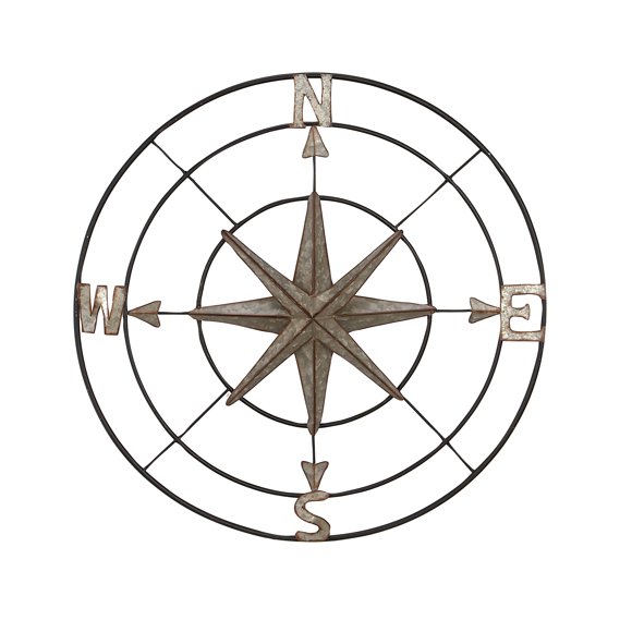 Large Metal Wall Compass