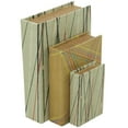 thumbnail image 1 of DecMode Faux Book Green Faux Leather Decorative Box with Varying Patterns, 3 Count, 1 of 8