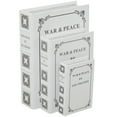thumbnail image 1 of DecMode Faux Book Light Gray Faux Leather Decorative Box, 3 Count, 1 of 9