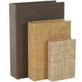 thumbnail image 1 of DecMode Faux Book Storage Multi Colored Faux Leather Decorative Box, 3 Count, 1 of 9