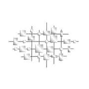 DecMode Glamorous and Elegant Metal Abstract Mirror Wall Decor with Polished Black Iron Finish, 44"H x 28"L