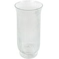 thumbnail image 1 of DecMode Glass Ribbed Fluted Candle Holder, 1 of 9