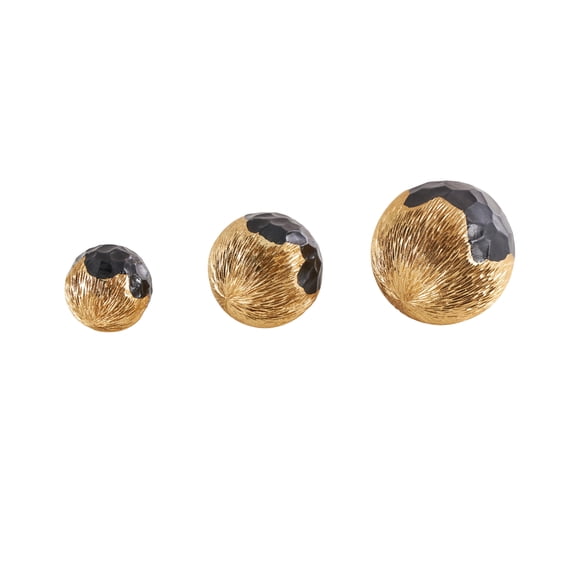 DecMode Gold 5" Abstract Resin Orbs & Vase Filler with Varying Sizes (3 Count)