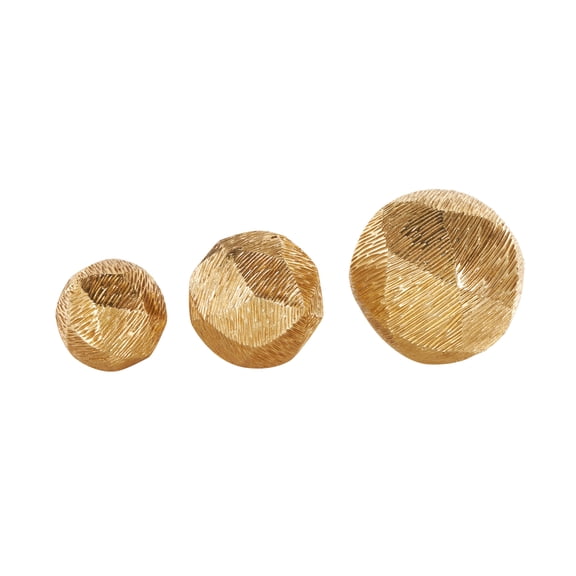 DecMode Gold 5" Abstract Resin Orbs & Vase Filler with Varying Sizes (3 Count)