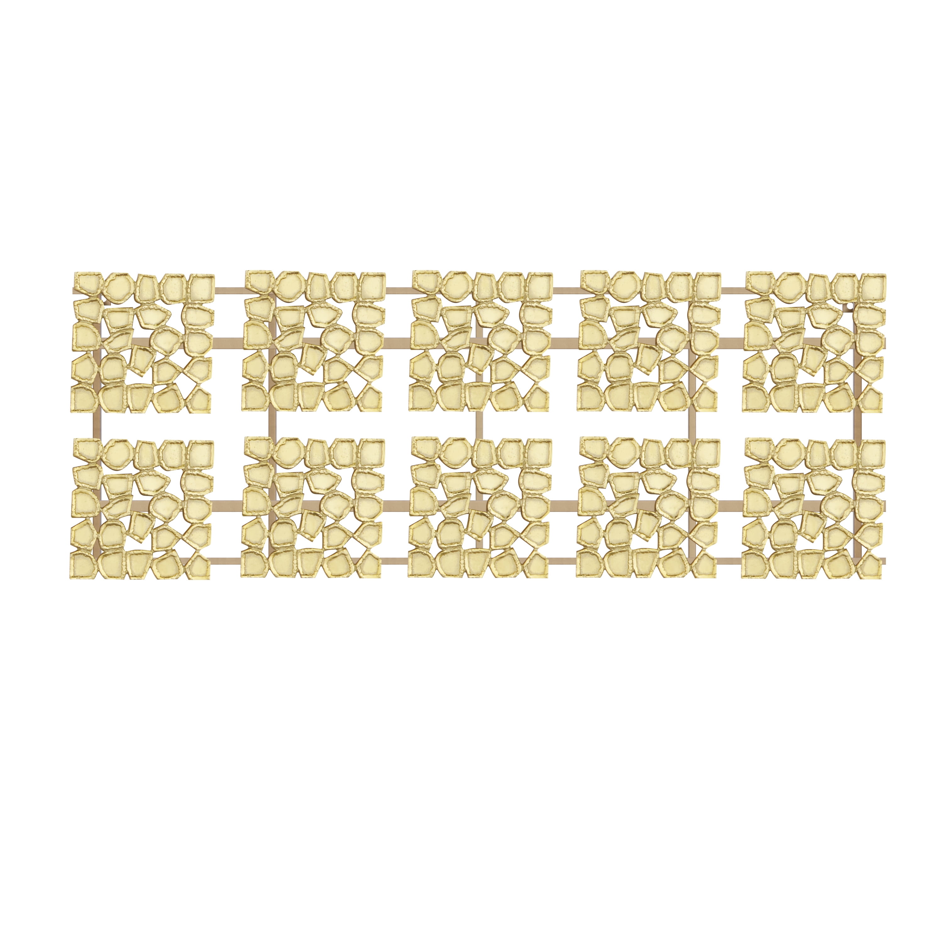 DecMode Gold Aluminum Geometric Wall Decor with Hammered Designs