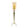 thumbnail image 1 of DecMode Gold Aluminum Metal Tall Floor Hurricane Lamp with Iridescent Glass Holder and Scrolled Legs, 1 of 14
