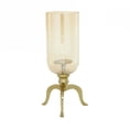 thumbnail image 1 of DecMode Gold Aluminum Metal Single Candle Hurricane Lamp, 1 of 9