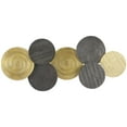 thumbnail image 1 of DecMode Gold Aluminum Tribal Plate Wall Decor with Textured Pattern, 1 of 7
