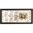 thumbnail image 1 of DecMode Gold Metal Coiled Ribbon Sunburst Wall Decor with Black Frame, 1 of 13