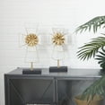 thumbnail image 1 of DecMode Gold Metal Contemporary Sculpture, 2 - Pieces, 1 of 10