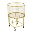 thumbnail image 1 of DecMode Gold Metal Storage Cart with Wheels, 1 of 14
