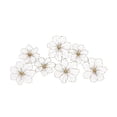 thumbnail image 1 of DecMode Gold Metal Floral Wire Foiled Home Wall Decor with Scroll Accents, 43" x 2" x 21", 1 of 13