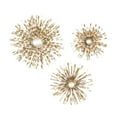 thumbnail image 1 of DecMode Gold Metal Looped Sunburst Wall Decor with Mirror Accent (3 Count), 1 of 14