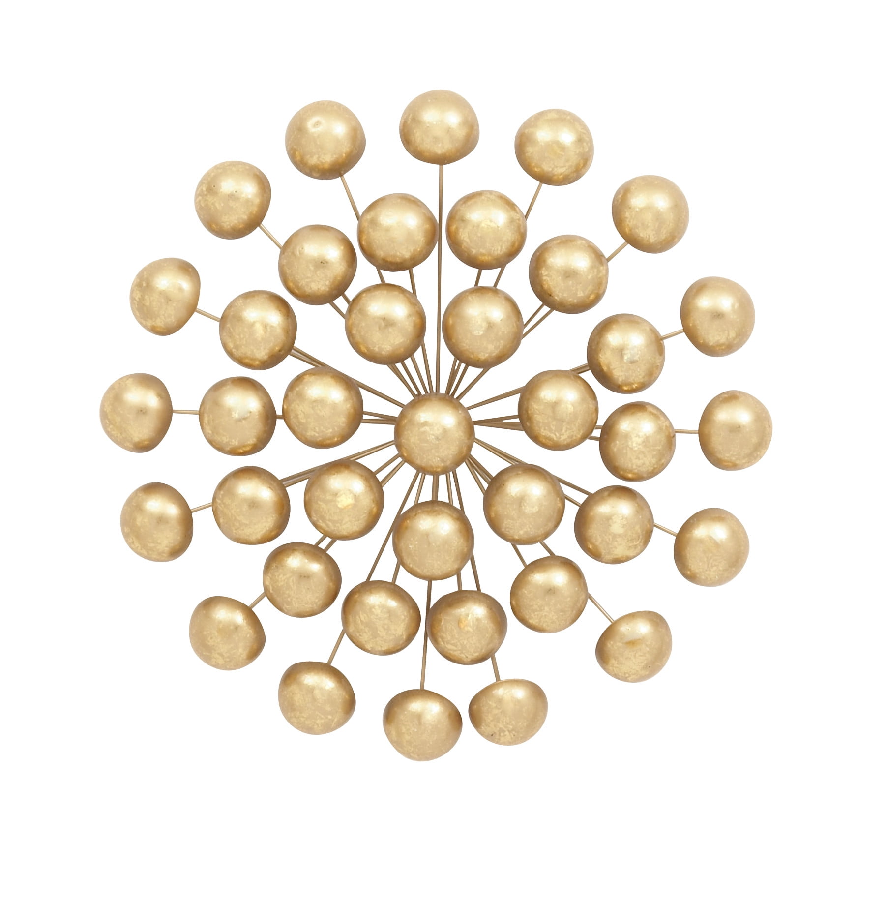DecMode Gold Metal Starburst Wall Decor with Orb Detailing