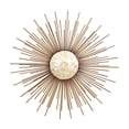thumbnail image 1 of DecMode Copper Metal Sunburst Wall Decor with Cream Capiz Shell Center, 1 of 14