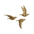 thumbnail image 1 of DecMode Gold Polystone Metallic 3D Floating Bird Wall Decor (3 Count), 1 of 12
