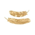 thumbnail image 1 of DecMode Gold Resin Feather Bird Wall Decor (2 Count), 1 of 10