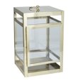 thumbnail image 1 of DecMode Gold Stainless Steel Decorative Candle Lantern, 1 of 9