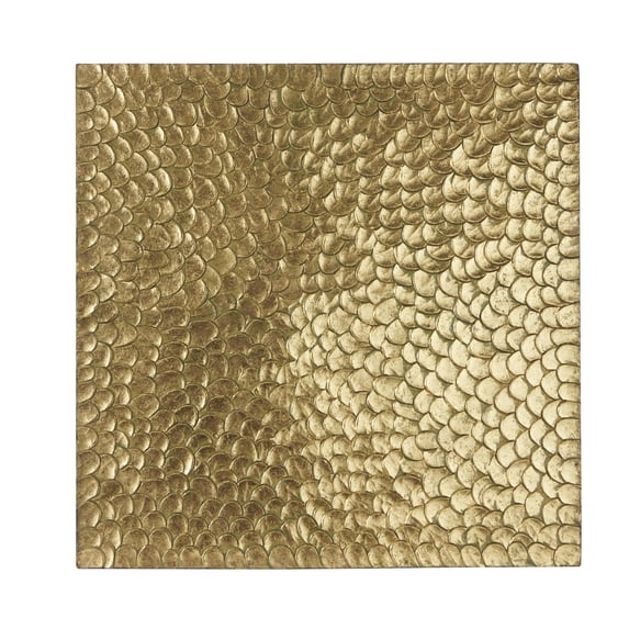 DecMode Gold Wooden Carved Scales Abstract Wall Decor