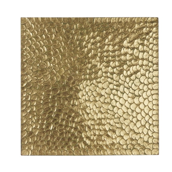 DecMode Gold Wooden Carved Scales Abstract Wall Decor