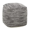 thumbnail image 1 of DecMode Gray Fabric Pouf, 1 of 9
