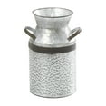 thumbnail image 1 of DecMode Gray Farmhouse Galvanized Iron Metal Round Decorative Jar with Gold Grip Handles, 10"W x 14"H, 1 of 13