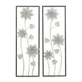 thumbnail image 1 of DecMode Gray Metal Floral Wall Decor with Black Frame (2 Count), 1 of 9