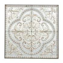 DecMode Gray Metal Scroll Wall Decor with Embossed Details